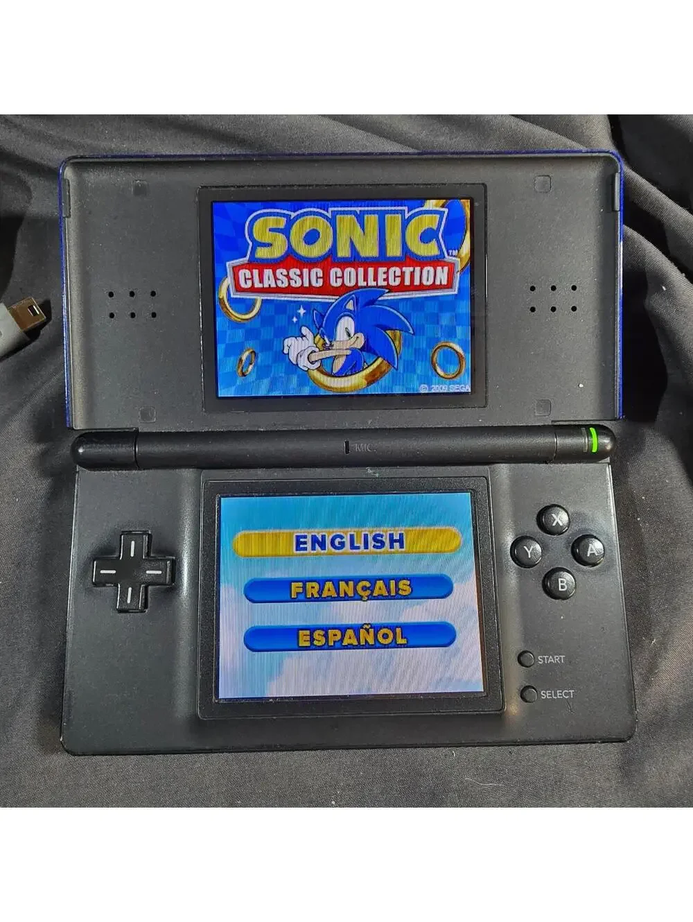 Nintendo DS Lite Cobalt Blue Handheld Console Working Charger Stylus And 3 Games